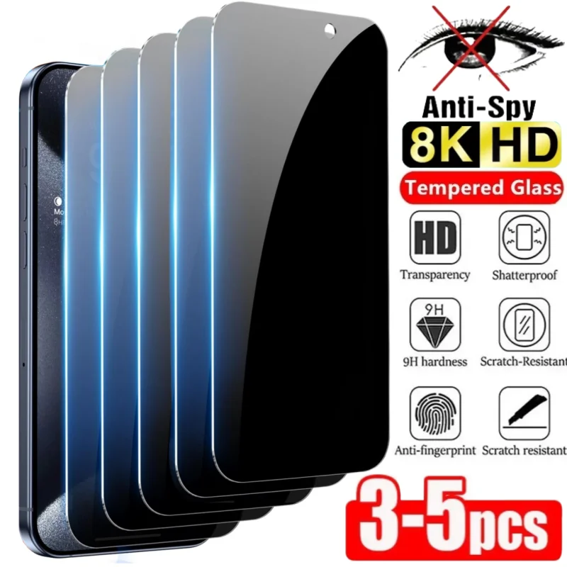 3-5ks súkromné ​​osobné osobné sklo pre iPhone 15 14 13 12 11 xr xs Pro Max