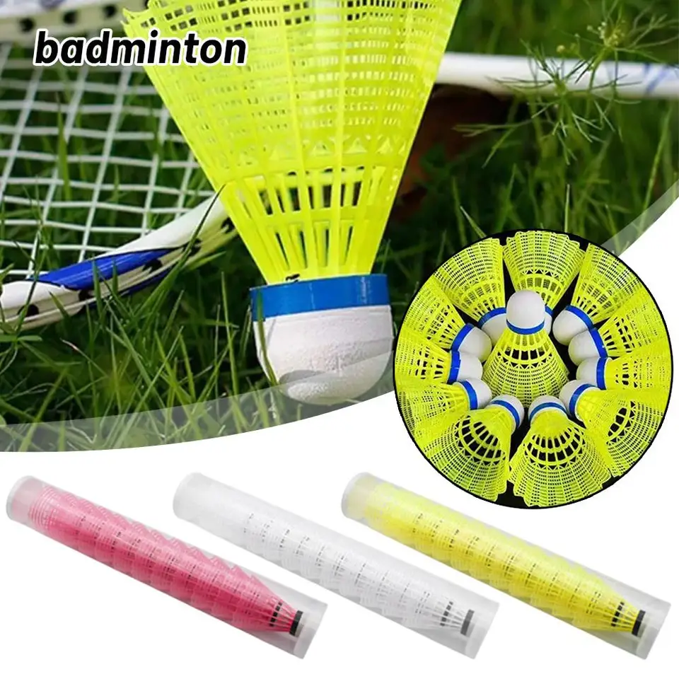 3/6/12ks plastové badminton Shuttlecock Lightweight pre prax prenosné shuttlecocks tréning pre deti zábava L6F2