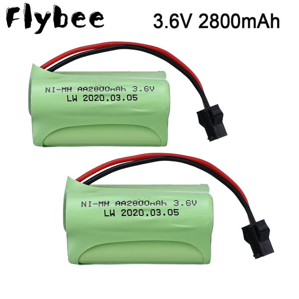 3,6 V batéria AA 2800 mAh Ni-MH Nabíjateľné batérie pre batériu pre diaľkové ovládanie vozidla RC CAR Electric Hračky pre elektrické náradie Model automobil