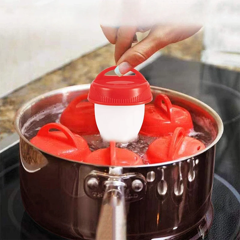 3/6ks BPA Free Silikone Egg Barler Steamer Nonplách silikónové vaječné varenie šálky rýchleho vajca Pytliak na raňajky kuchynské varenie náradie