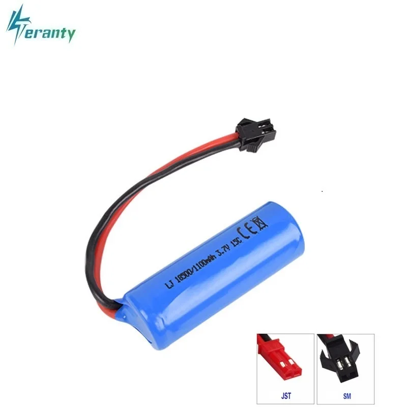 3,7 V 1100 mAh 18500 LiPo batéria pre vrtuľník / loď diaľkového ovládača S900 ft008 pre nabíjateľnú batériu SM / JST
