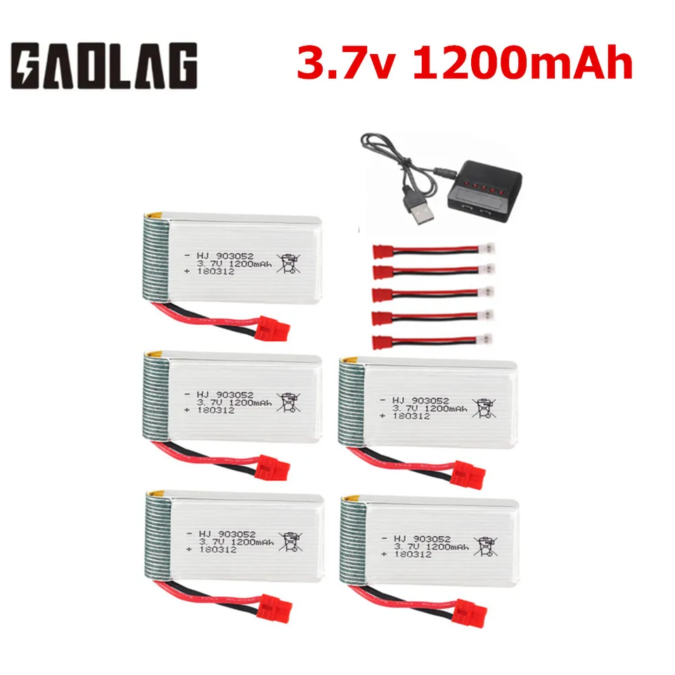 3,7 V 1200 mAh lipo batéria a 5 v 1 nabíjačke pre Syma X5HC X5HW X5UW X5UC RC Quadcopter Sure Parts 903052 3,7 V