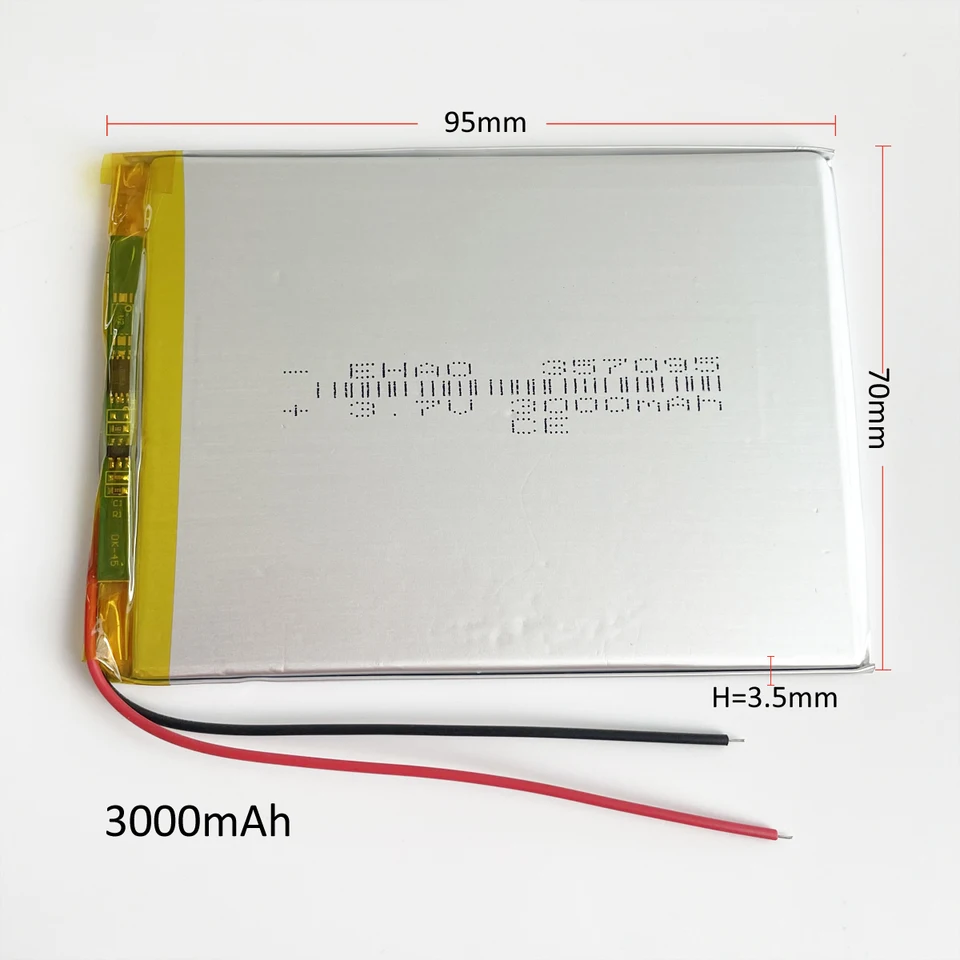 3,7 V 3000 mAh Polymérny lítium lipo lipo nabíjateľný batériu pre tablet PC 7 palcov MP3 MP4 407095 Vymeňte 357095 Vysokú kapacitu