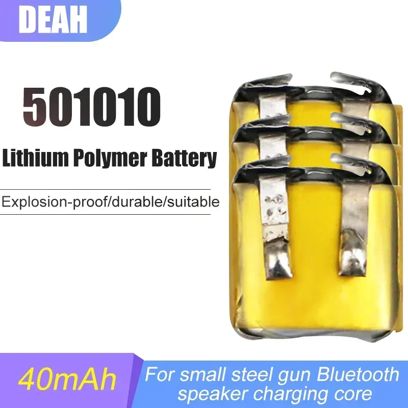 3,7 V 40 mAh 501010 lítium -iónová polymérna batéria pre Bluetooth Headset Tracker Tracker CAR DISTOBER Ovládanie nabíjateľných buniek