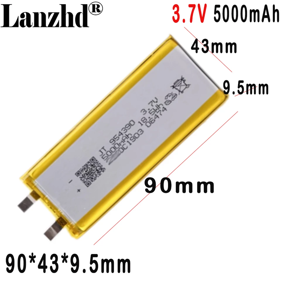 3,7 V Polymérna lítiová batéria 954390 5000 mAh pre stereofónny poklad Smart Digital Home Appliance Storage Wholesale