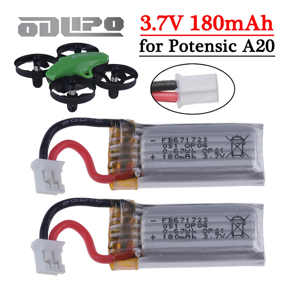 3,7V 180 mAh lipo batéria 671723 pre potenciálny A20 Mini Drone RC QuadCopter Náhradná batéria pre UDI I22 H36 Veľkosť batérie: 35*17 mm