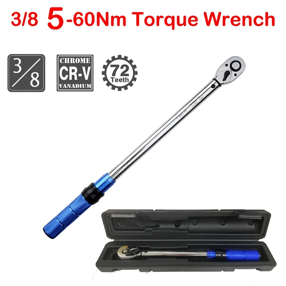 3/8 krútiaci moment 5-60nm Bike Profesionálny krútiaci moment Spanner Automobilový kľúč Mechanický dielň