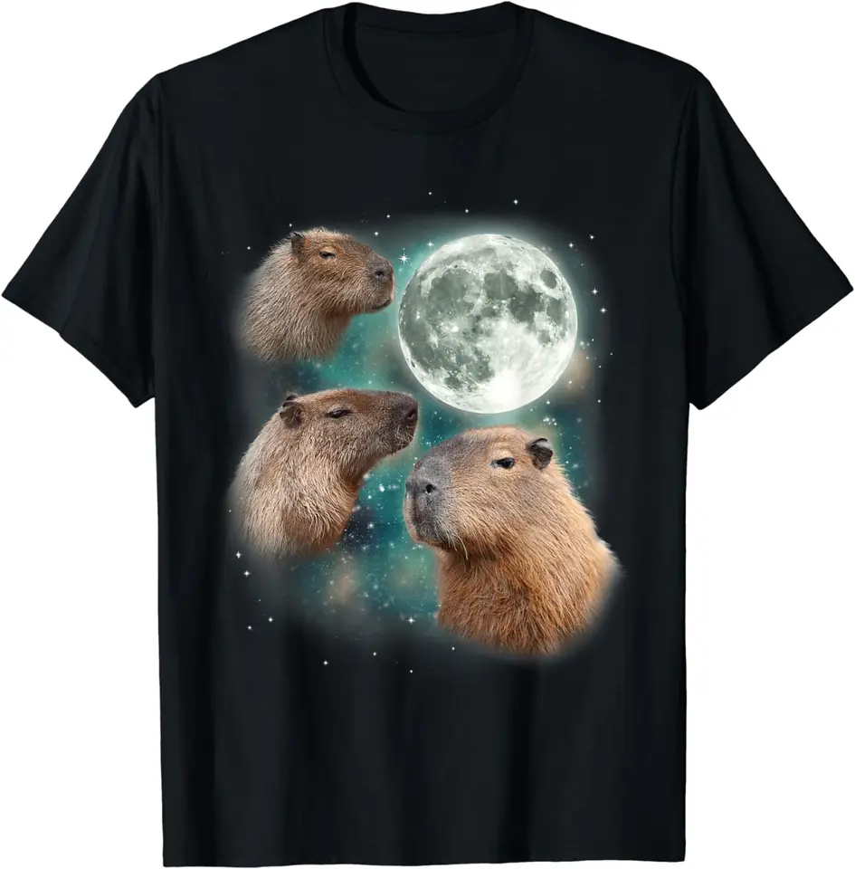 3 Capybara Moon Giant Rents Weird Howling Parody Tričko