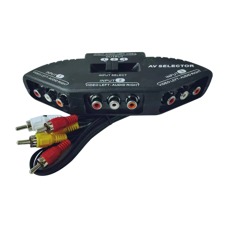 3-cestné zvukové video AV prepínač Selector Box Splitter Switch W/ Kábel pre televízor X-Box DVD Player Player Switch