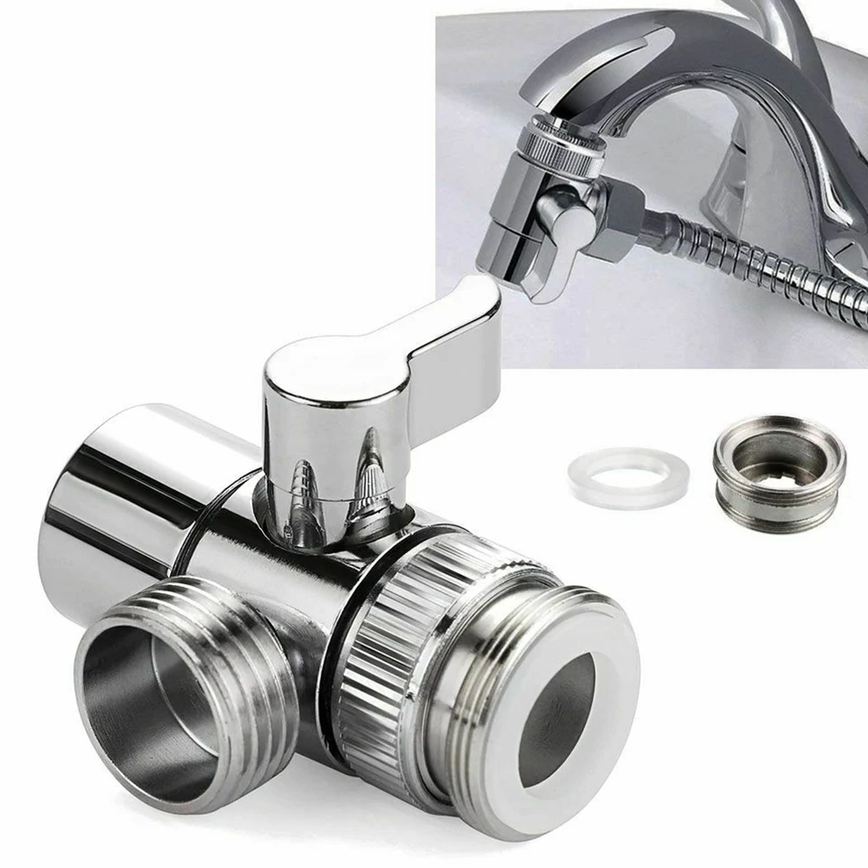 3-cestný konektor vodovodného ventilu Vodu M22 x M24 prepínač Faucet Adapter Kuchynský umývadlo Splitter pre toaletu sprchova