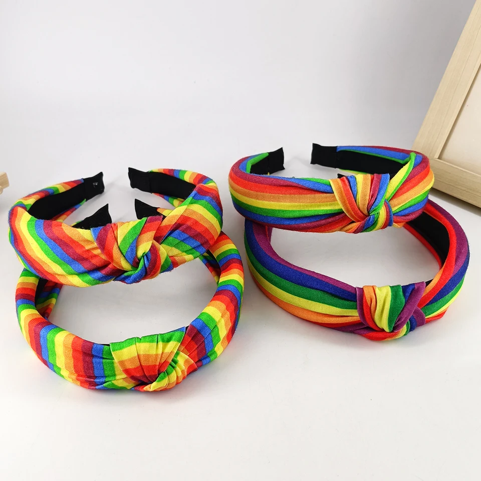 3 cm široká pýcha Moon Rainbow viazaná tlačová čelenka vlasové pásy Ženy Vlasové doplnky