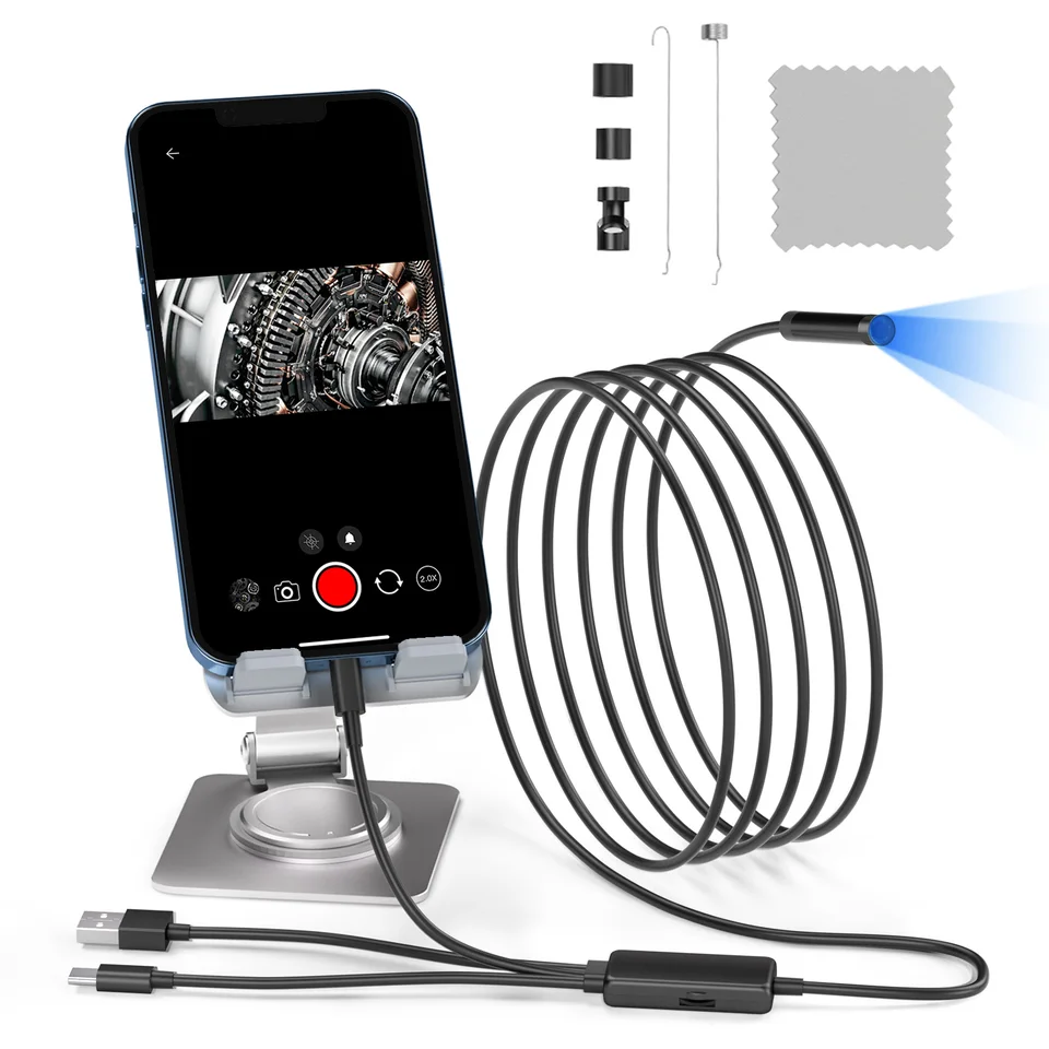 3 in 1 Endoscope Inspection Camera pre micro USB/Type-C/iOS iPhone nepremokavá kanalizačná kanalizácia priemyselné potrubie Car Borescope 1080p HD