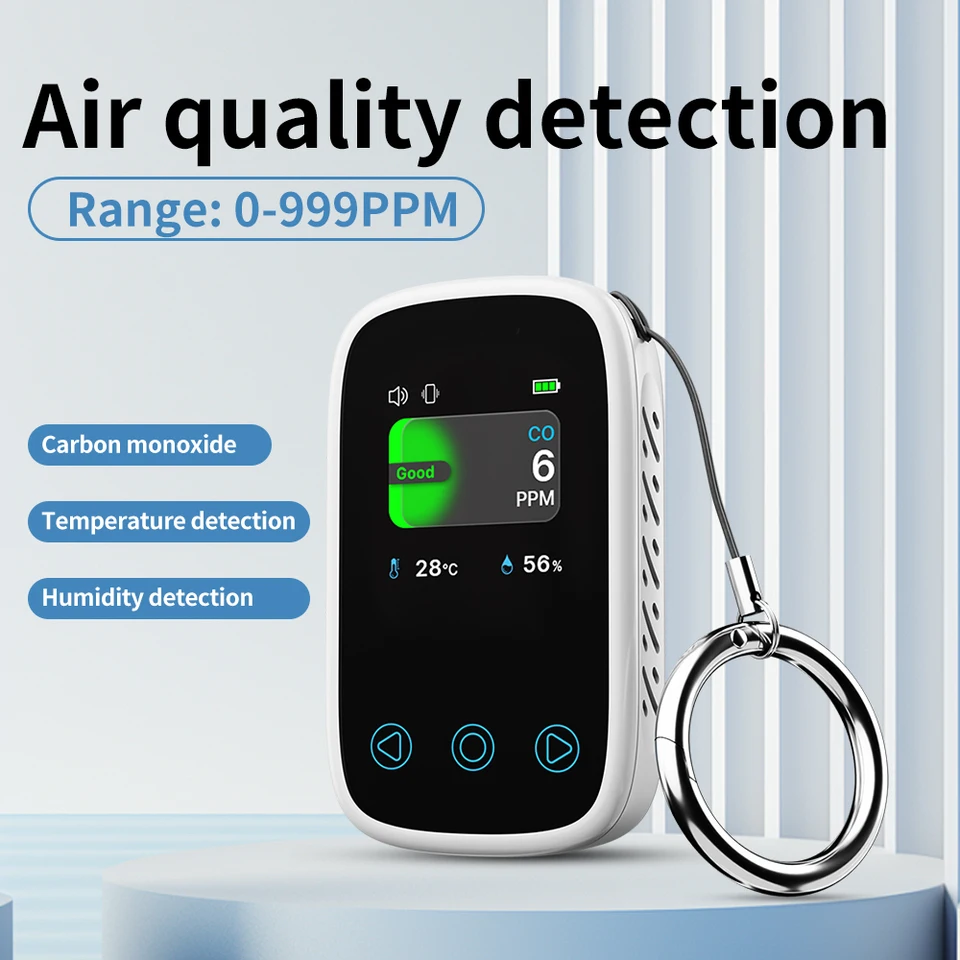 3 IN1 Kvalita ovzdušia CO2 CO2 Tester vlhkosti LCD SCRON NDIR SENZOR SENZOR OXIDE OXIDE DETEKTOR OOXIDU s hlasovým alarmom