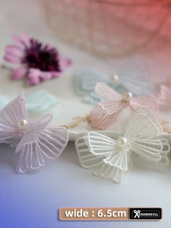 3 ks 5,5 cm široké 3D motýľ vyšívané korálkové záplaty pre oblečenie aplikácie oblečenie šijacie príslušenstvo dodávky materiály