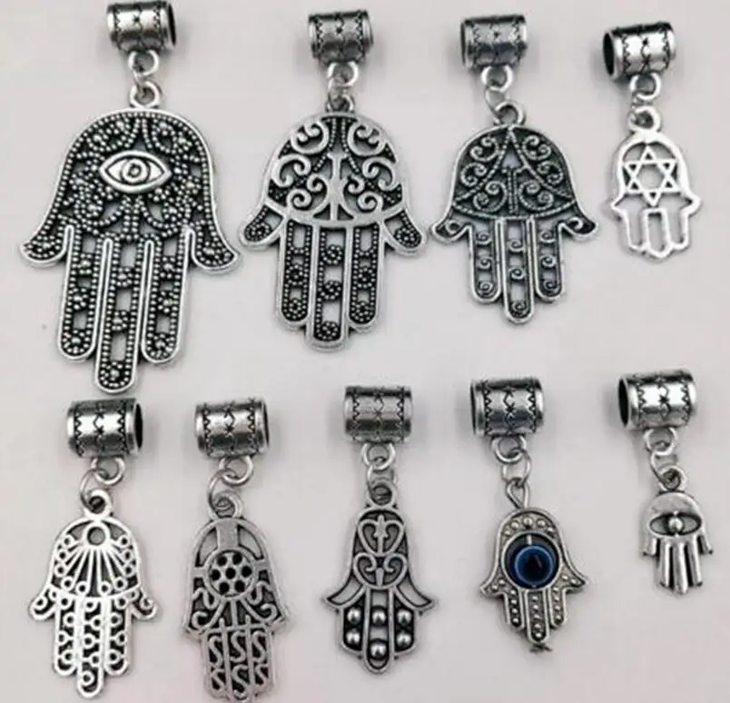 3 ks kabbalah ruka fatima modrého zlého oka Hamsa ruky kúzla korálky Fit náhrdelník Náramok