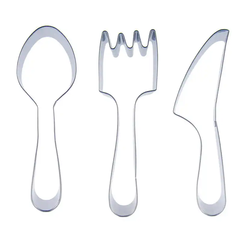 3 ks lyžice vidlice nôž cookie cutter sušienka Embosing stroj čokoládového občerstvenia sirup z nehrdzavejúcej ocele
