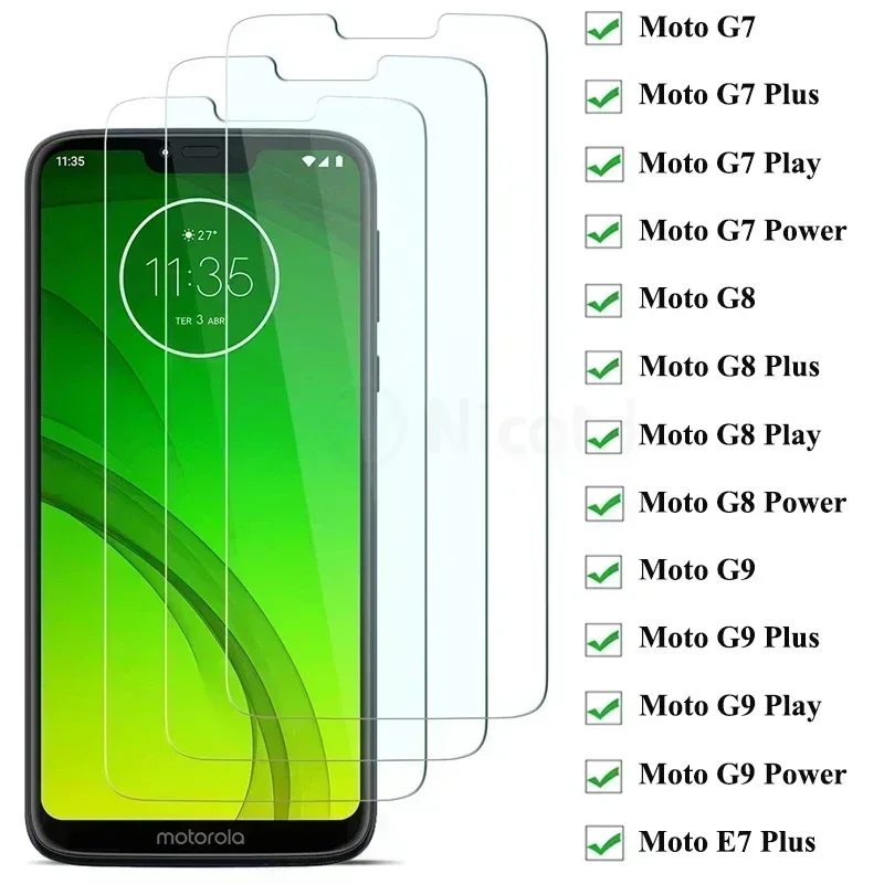 3 kusy Templované sklo pre Motorola Moto G9 G8 G7 Plus Play Screen Scretor Glass pre Moto E7 Plus 9H Ochranné sklo