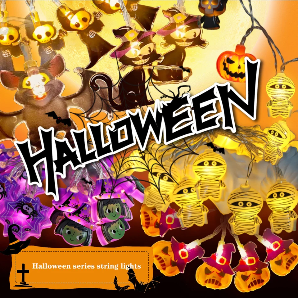 3 metrov Halloween Pumpkin Lights String 20 LED žiarovky vonkajšie vodotesné osvetlenie s 8 režimami a časovačom pre dekorácie večierkov