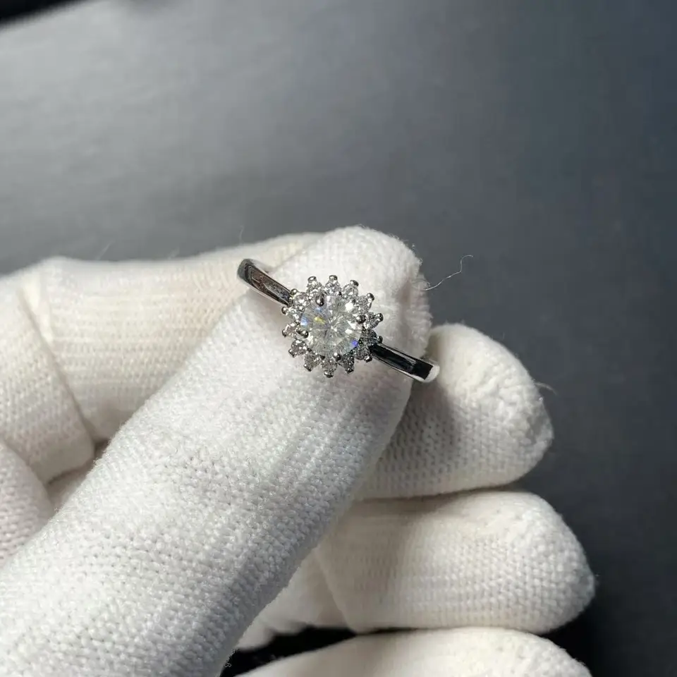 3 mm 1ct Moissanit Diamond Diamond Ring Nastaviteľný ženský prsteň šperky pre ženy Darček Veľkoobchod Vysoko kvalitný vintage fine