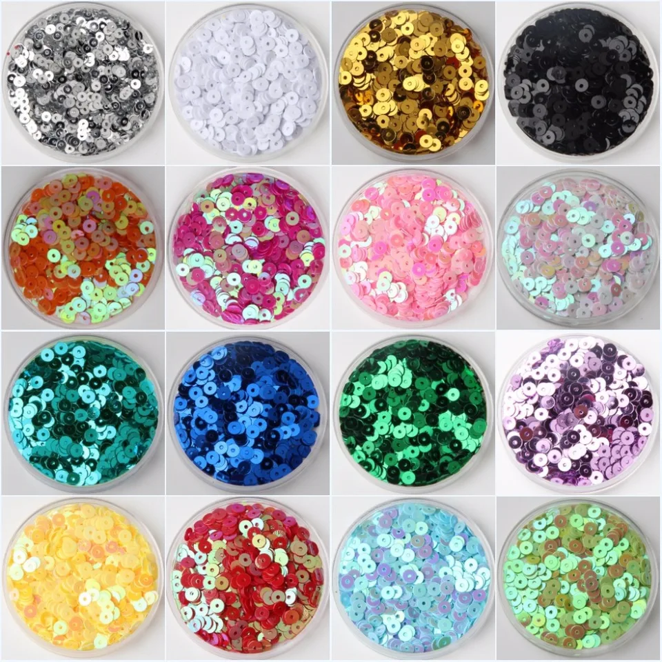 3 mm 4 mm 5 mm 6 mm ploché okrúhle PVC voľné flitre Paillette Šitové remeslo pre svadobnú dekoráciu odevné šaty obuvné čiapky DIY príslušenstvo