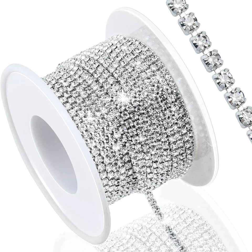 3 mm krištáľový diamant s uzavretým reťazcom dekoratívne šijacie remeselné remese