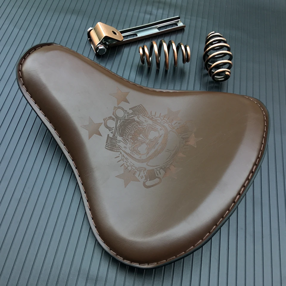 3 -palcová motocyklová sólová súprava na jarnú konzolu sedadla pre Sportster XL 883 Kožené motocykle sedadlo Chopper Bobber