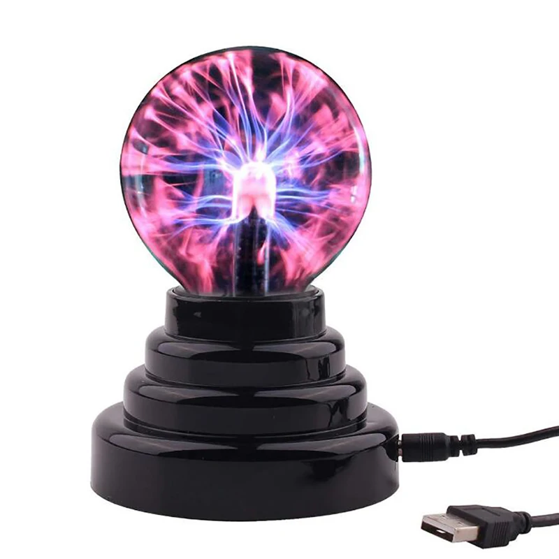 3 -palcová sklenená plazmatická guľôčková lampa Elektrická guľa Statický svetlo dotykový senzor bleskové stolové svetlá Sphere Nightlight Deti Darček