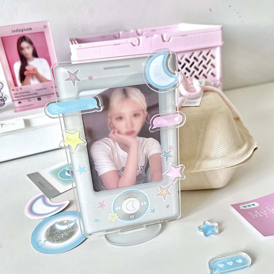 3-palcový fotorámový karta Ochranné puzdro Dekoratívne kórejský štýl Kryt karty DIY akrylové insokety ornament