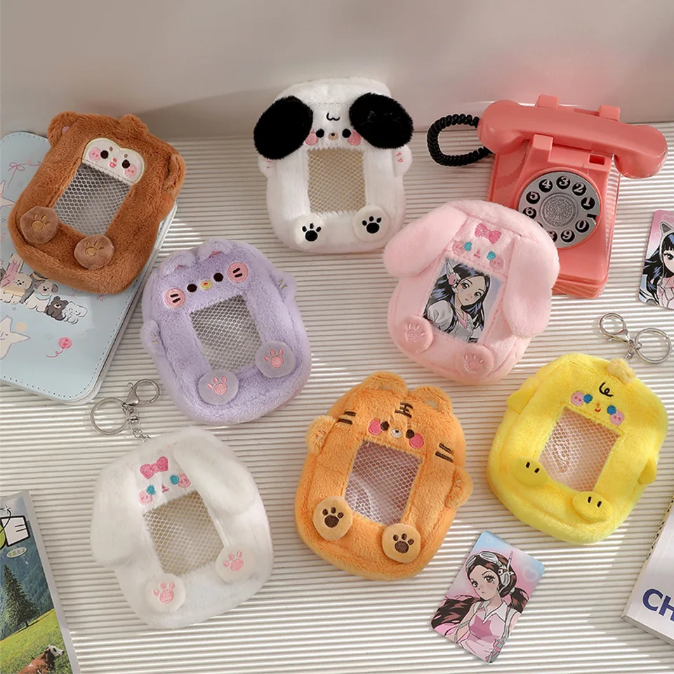 3 -palcový plyšový držiak na držiak na kľúče kľúča KPOP LOMO karty spojivo Instax mini fotoalbum pre fotografie úložné tašky Kórea Idol