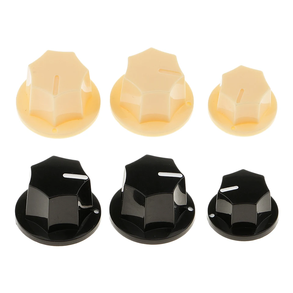 3 PCS Plastová sada gombíkových gombíkov pre JB Jazz Bass Výmena dielov príslušenstva
