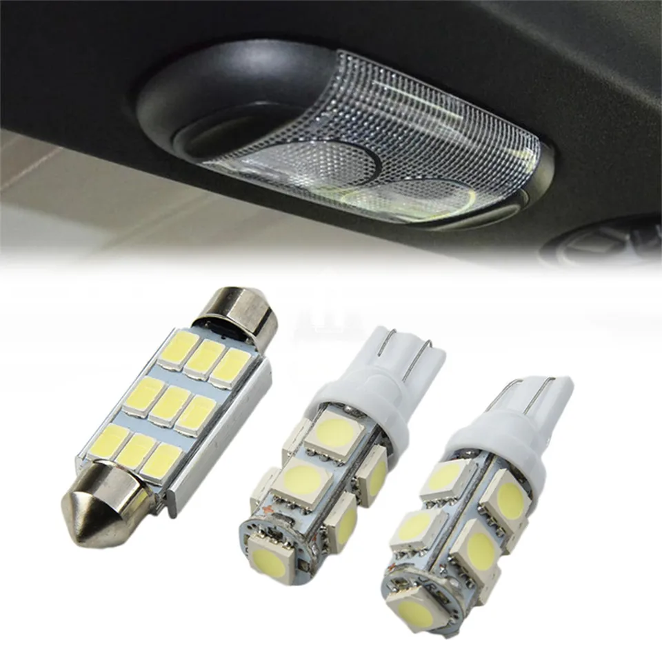 3 počítače Vnútorná biela LED DOME Nahradené žiarovky pre džíp Wrangler JK Modely 2007-2018 LED žiarovky