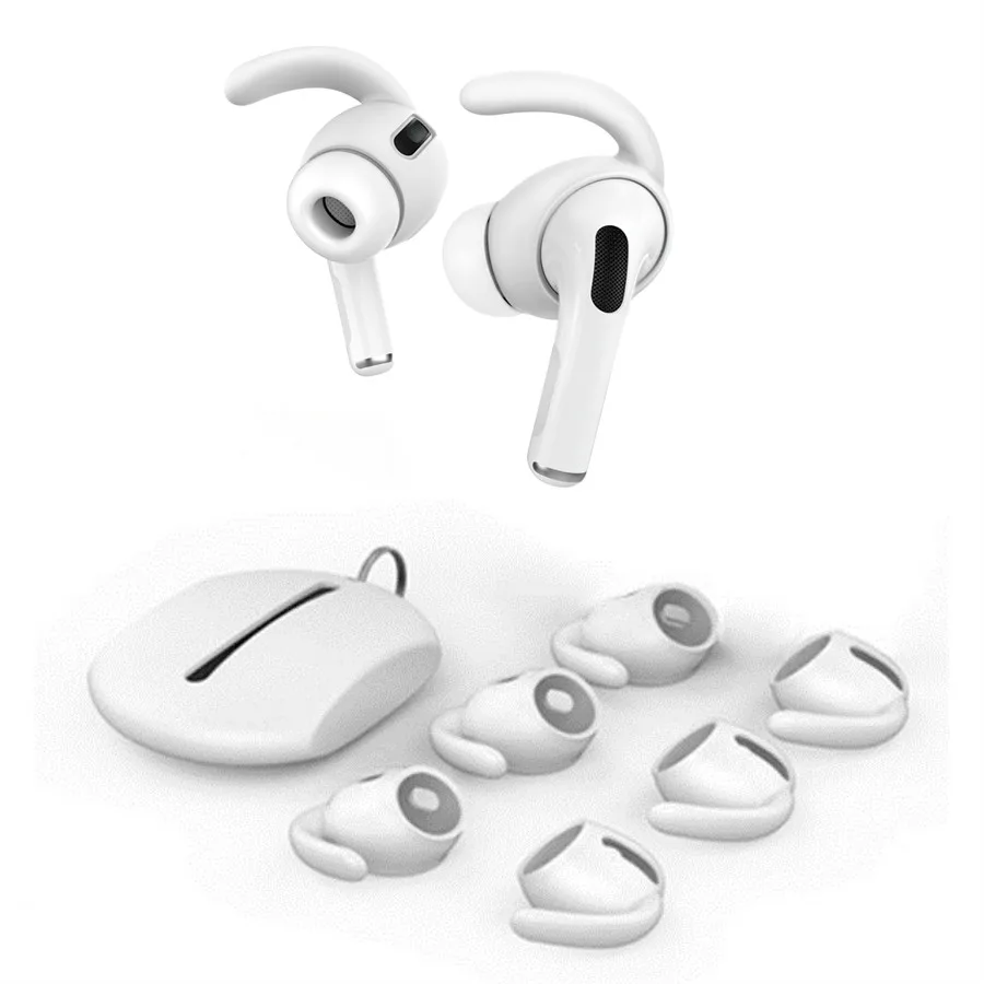 3 páry mäkké silikónové ušné háčiky pre AirPods Pro Anti-Strip Suars pokrýva špičky + silikónové vreckové príslušenstvo pre Apple Airpods Pro