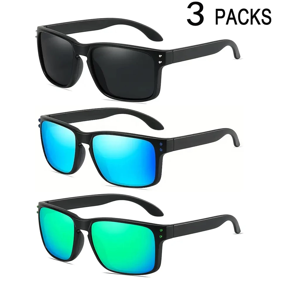 3 páry Polarizované slnečné okuliare UV400 Men Men Ženy Športové MTB Bicykel Outdoor Fishing Running Running Cycling Cycling Windoo Adpice Goggles