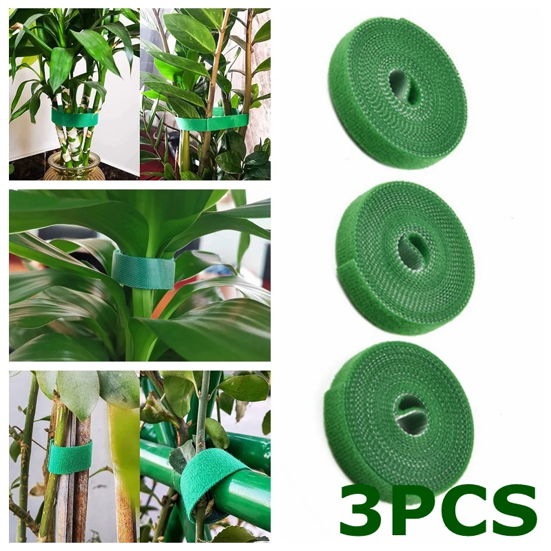3 Rolls Green Garden Twine Plant Ties Nylon Plant Bandage Garden Hook Loop Bamboo Canl E Wrap podporuje záhradné doplnky