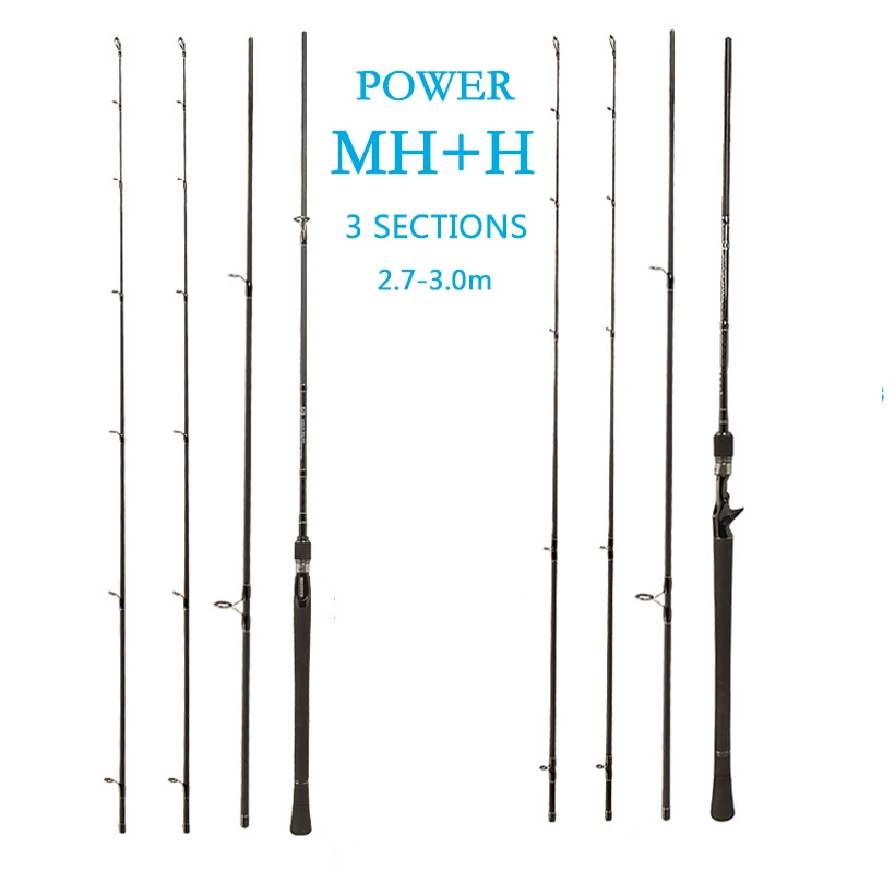 3 sekcie točenie liatia Lure Rod 2 TIPS Super tvrdý uhlíkový rybársky tyč Pole Powe MH H pre morské vlky Hmotnosť 7-35G