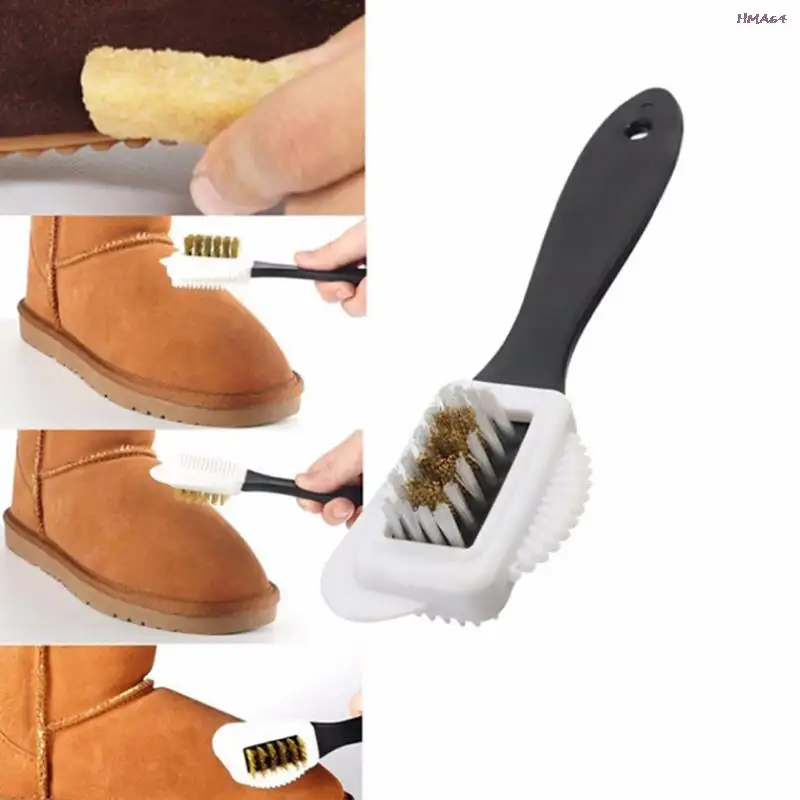 3-strana topánky semišová koža nubuck topánky čistiace kefové čistiace mäso zafarbenie prach