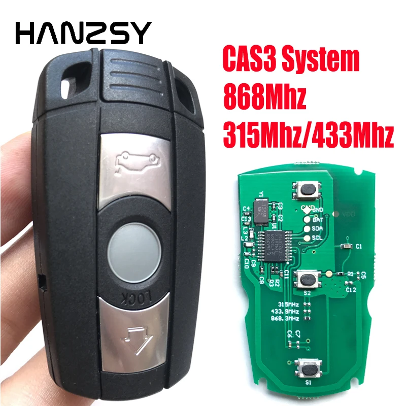 3 tlačidlá PCF7953 Chip Smart Key pre BMW 3 7 5 1 Series pre E82 E88 E89 E90 E91 E92 Z4 X5 X6 CAS3 System 868MHz/315 MHz/433MHz