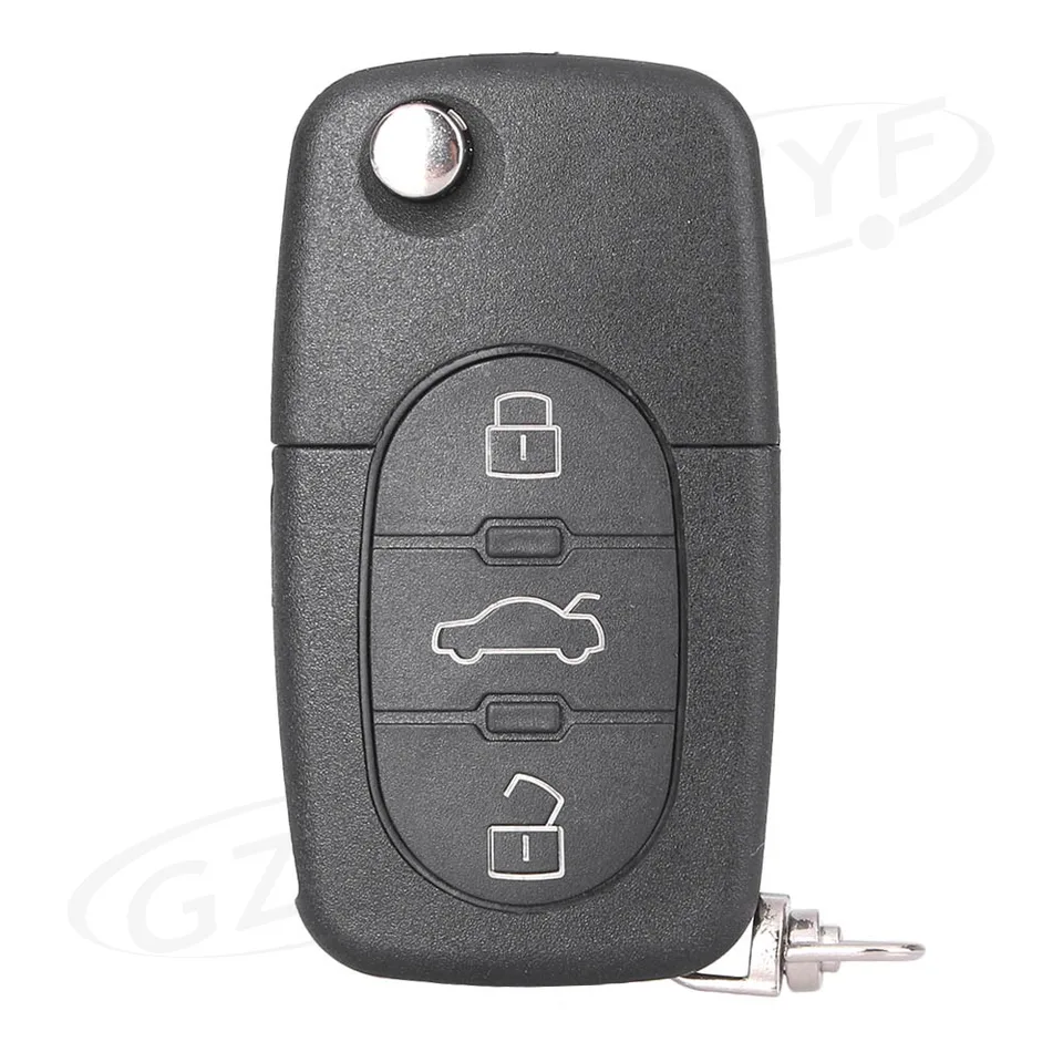 3 Tlačidlá skladacie kľúče pre Audi A2 A4 2000-05 a A8 1994-2003 Automatické príslušenstvo pre diaľkové puzdro