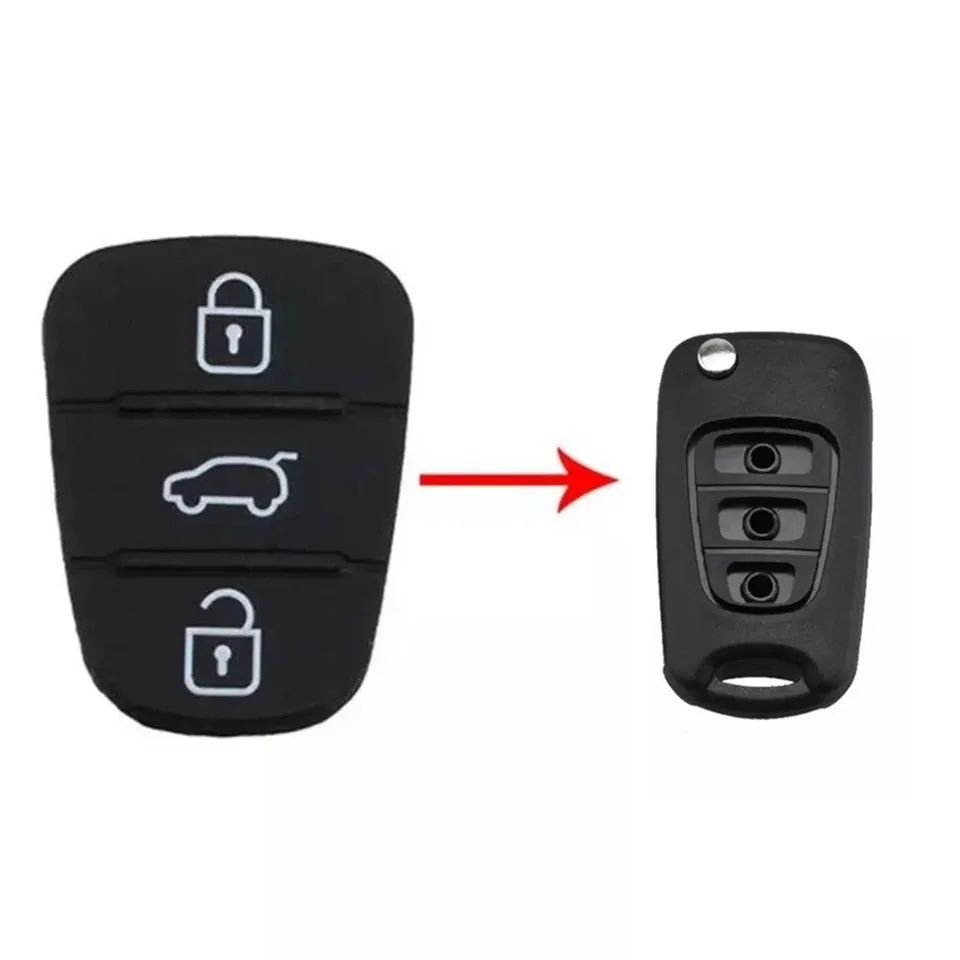 3 tlačidlá vzdialené auto kľúčové škrupiny fob gumové podložky Výmena horúceho slae pre Hyundai KIA I20 I30 IX35 IX20 Venga Key Case Case