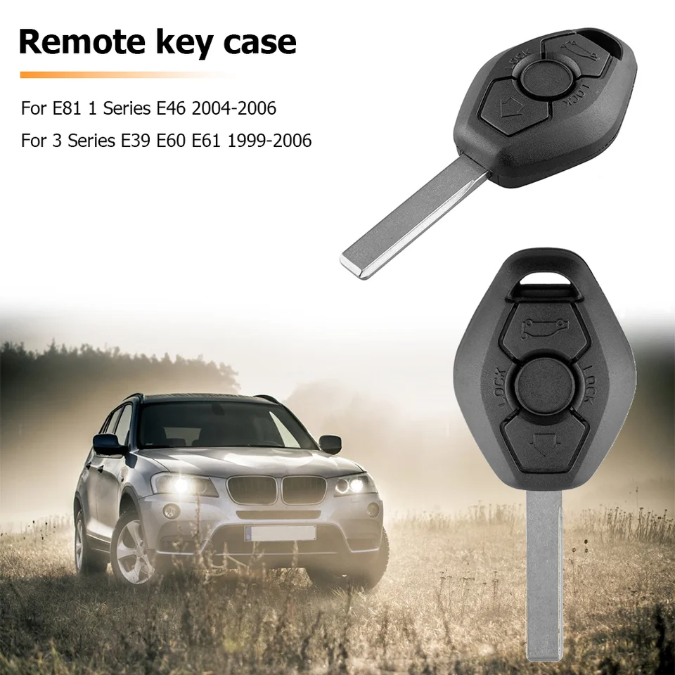 3 Tlačidlá vzdialené plášťa pre kľúč pre kľúč pre BMW E81 E46 E39 E60 E61 E63 E38 E83 Používa sa na nahradenie rozbitých tlačidiel pre Z4 2003-2007