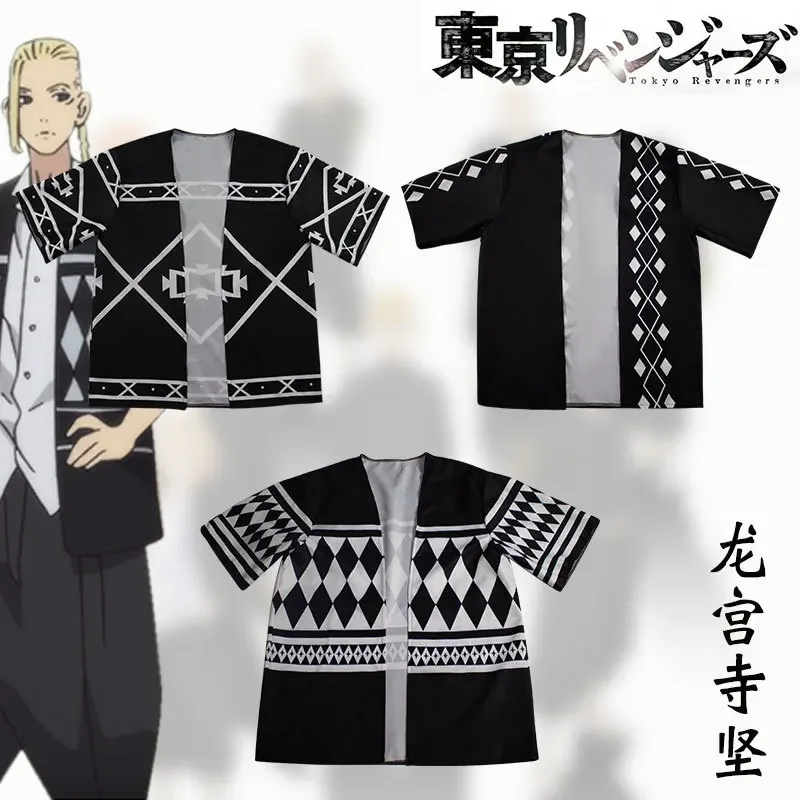 3 typy Anime Tokio Revengers Dragons Ken Ryuguji Cosplay kostým Harajuku Haori Kimono Cloak Halloween Carnival Manji Gang Top