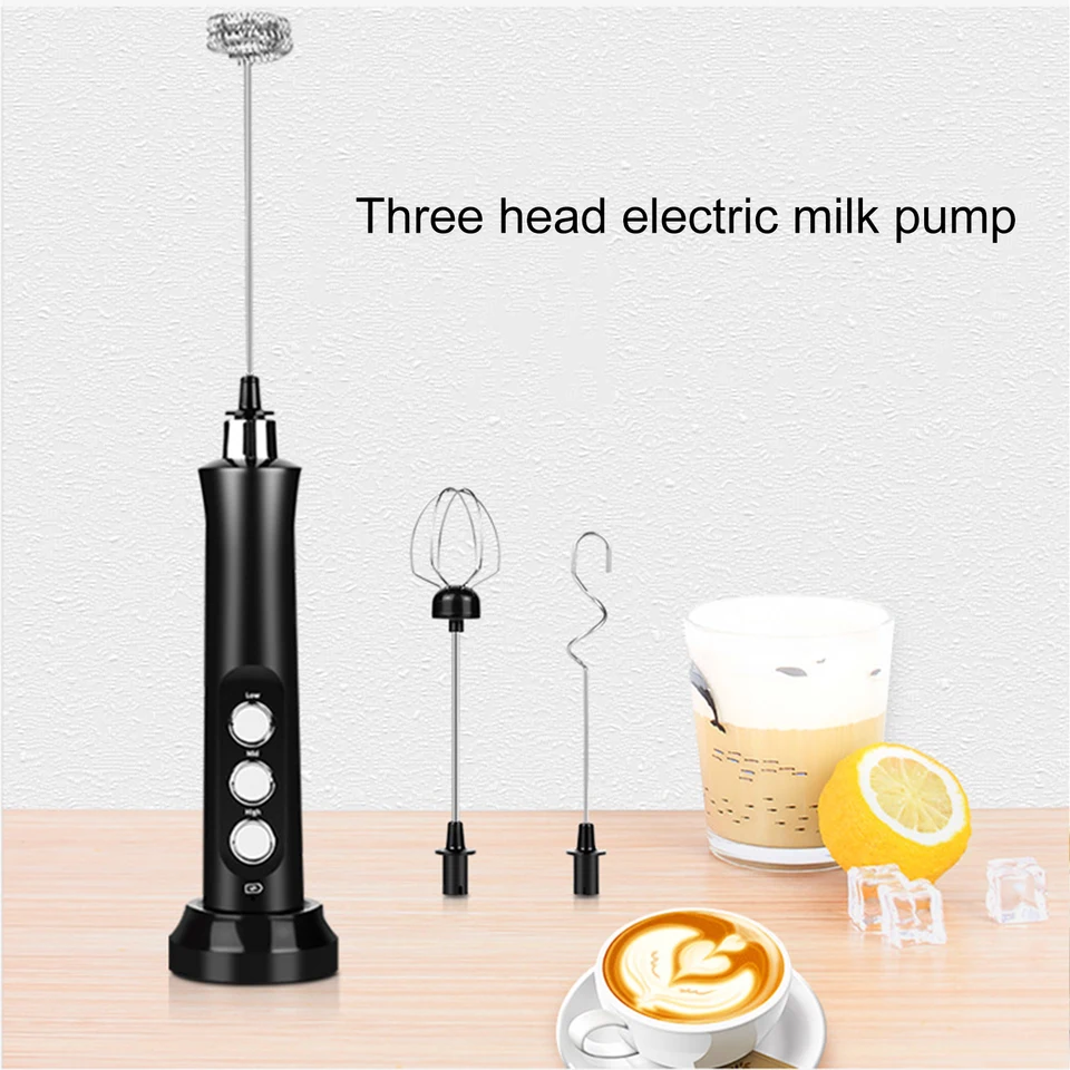 3 v 1 bezdrôtové mlieko Frother Ručné penové výrobca pre lattes Kávový múdrový penový penový penový penový prenos pre cappuccino frappe matcha penivú prútik