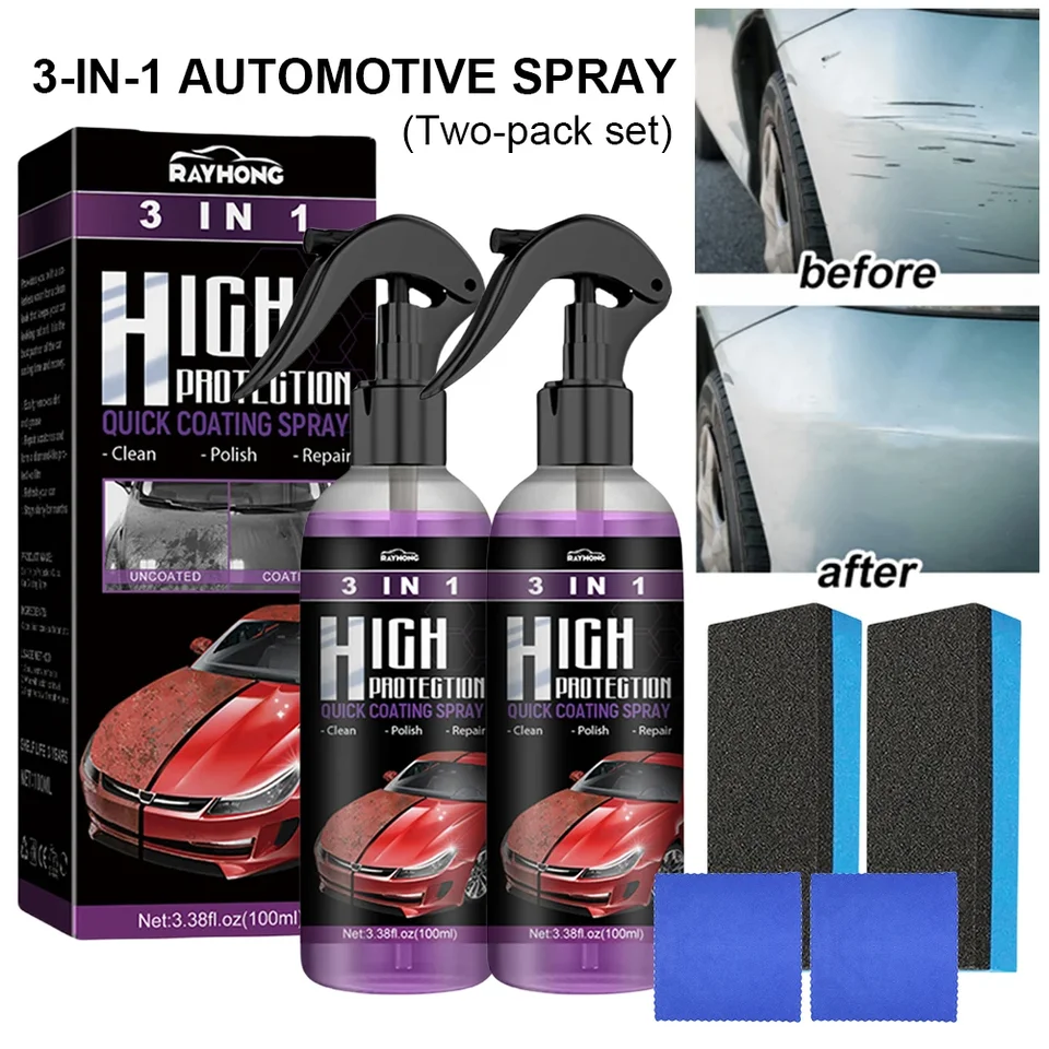 3 v 1 keramické povlaky s keramickým povlakom 30/100 ml poškriabania automobilu Opravy sklenené hydrofóbne potiahnutie leštiaceho postrekovania vosk vosk