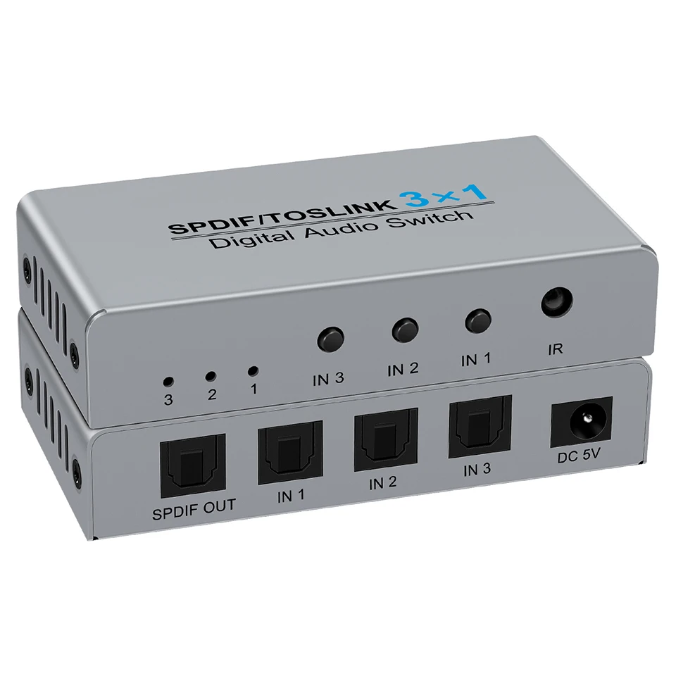 3 v 1 out SPDIF Toslink Optický digitálny zvukový spínač Splitter 3x1 SPDIF Optický kábel podpora DTS AC3 Box pre DVD CD prehrávač