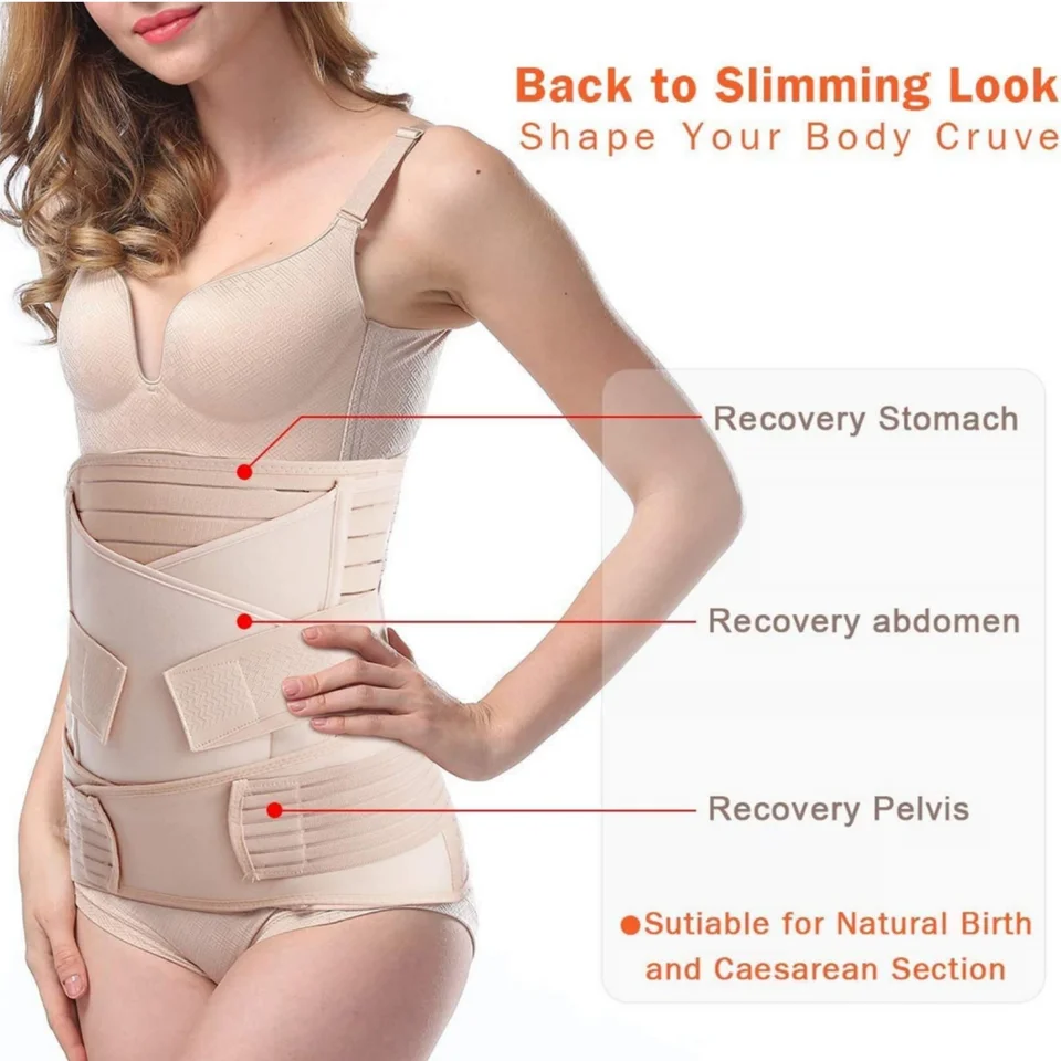 3 v 1 po pôrode podporuje bruško zotavovacie zábal po pôrode Belly Band, po pôrodnej ortéze, štíhlymi nosníkmi, Body Shaper