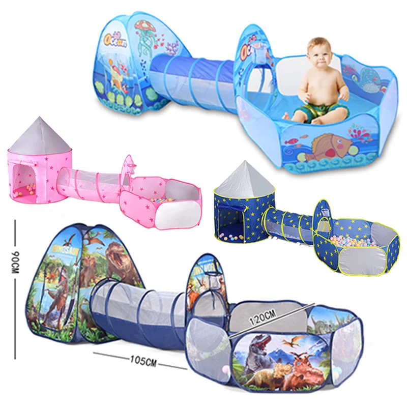 3 v 1 prenosný kozmický stan stan detského tunela hračky stan detské loptičky bazén v Wigwam for Children Kampaň stan detské detské playpen