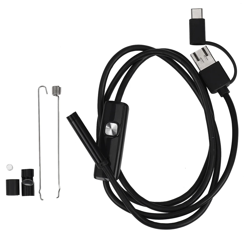 3-v-1 priemyselný endoskop BORESCOCE Inspection Camera Vstavaná 6 LEDS IP67 nepremokavý USB ENDOSKOP pre Android Smartph