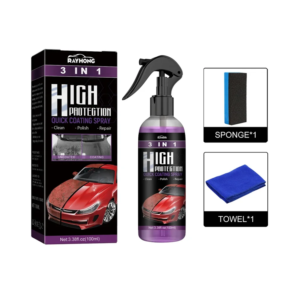 3 v 1 rýchle povlaky Vysoká ochrana rýchly keramický povlak Nano Spray Auta
