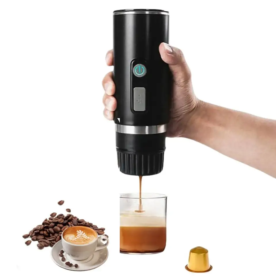 3-v-1 Travel Coffee Maker Fit for Nespresso Dolce Gust Capsule/Práškový elektrický espresso stroj pre auto a domáce kempingy cestovanie
