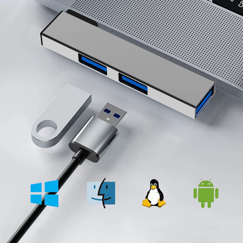 3 v 1 USB Splitter Hub Speed ​​5,0 Gbps 3 Port USB Docking Station OTG USB 3.0/Type-C 3,0 až 3 USB pre notebook s notebookom PC
